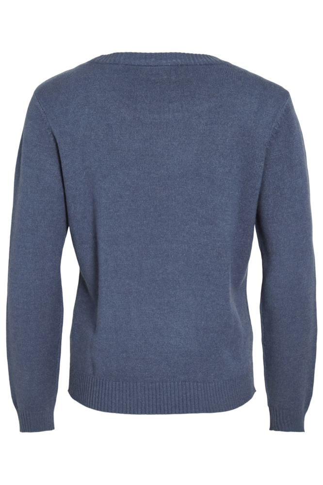 VIRIL O-NECK L/S KNIT TOP - NOOS 14054177 VINTAGE INDIGO/ DARK MELAN